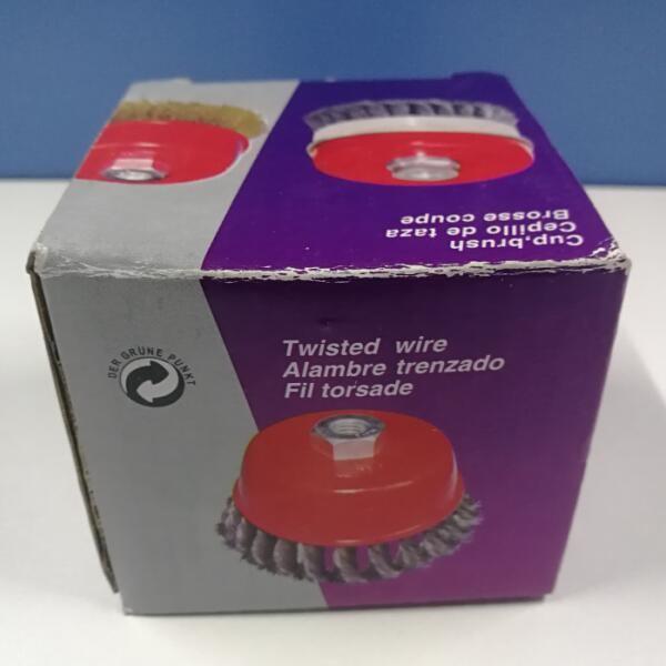 3 Inch OD Twisted Knotted Wire Cup Brush 16mm Inner Hole For Removing Paint