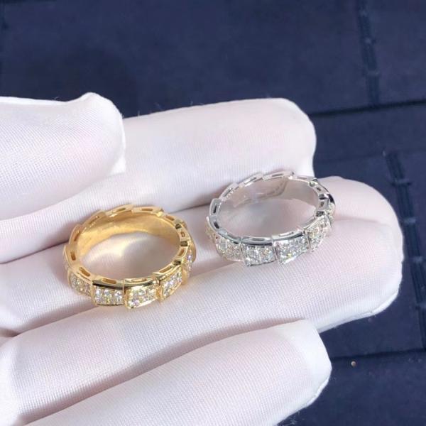 Factory Make BVLGARI Serpenti Viper Ring 18k Gold And Real Diamonds Rose Gold