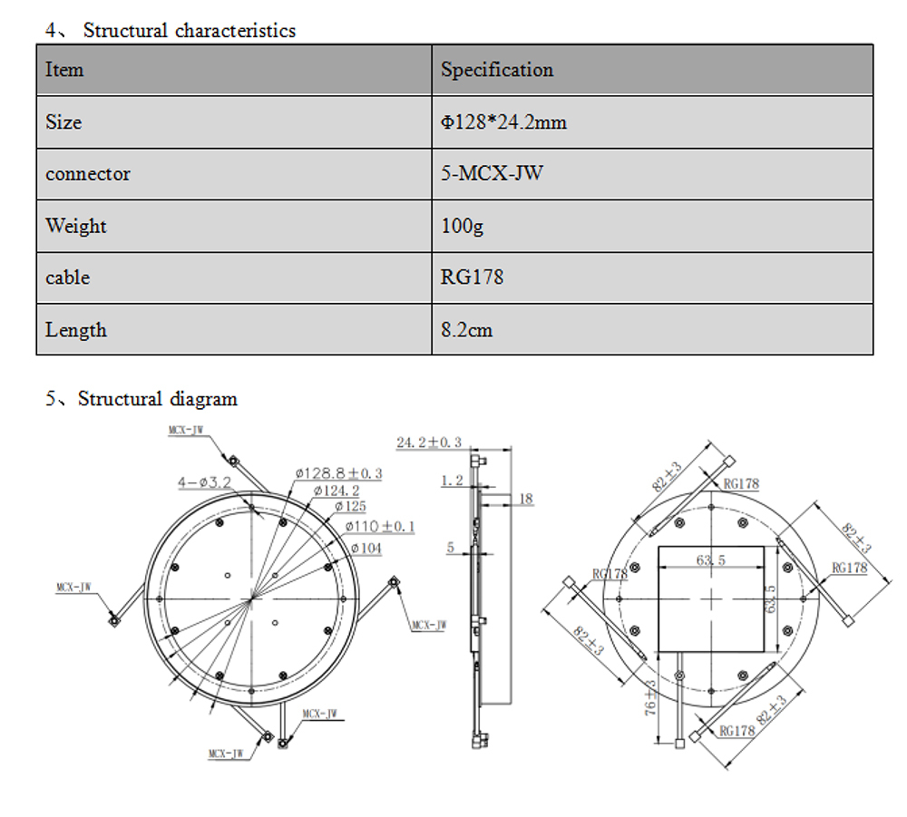 Full Star Full Frequency RTK GNSS Antenna Beidou GPS Surveying Mapping Measurement HT-T345