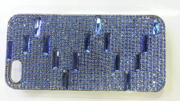 Handmade Iphone Cell Phone Accessories Blue Bling for Iphone 4S Case