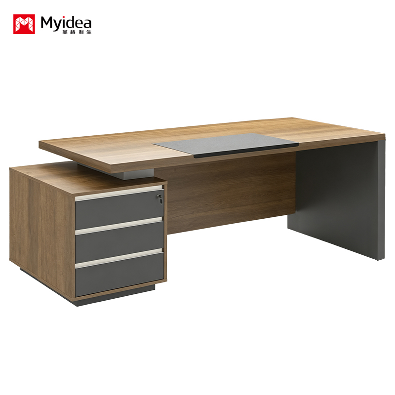 Premium Single Executive Desk with Integrated Storage Pedestal – Made from Thickened Sustainable Board, Combining Ample Storage, Sturdy Construction, and a Sleek, Professional Design for Modern Work