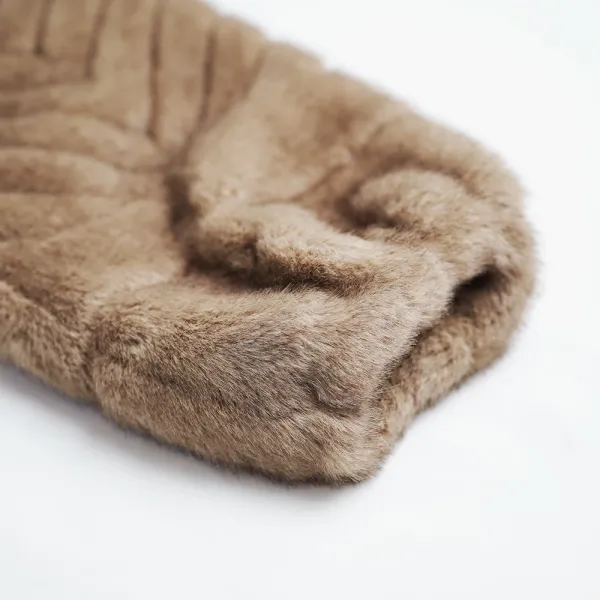 Euro-American Eco Fur Crop Business Casual Style coat