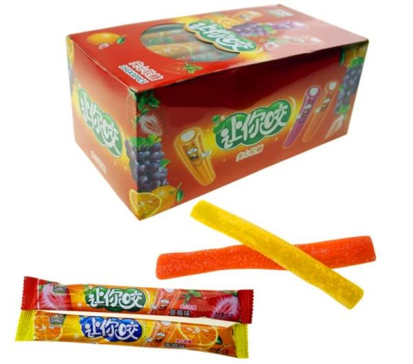Convenient Store Chewy Gummy Candy Stick Shape Attractive Pattern Design