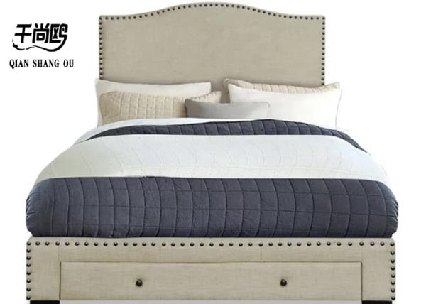 Oversized Double Upholstered Bed With Drawers Highlighting Individuality