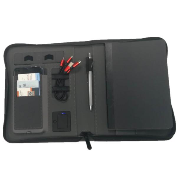 Роскошная тетрадь заряжателя PU A5 кожаная беспроводная с банком силы