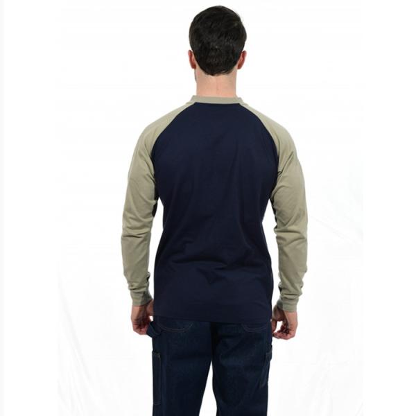 Заварка рубашки FR Henley военно-морского флота со связанной тканью блокировки