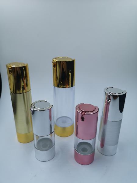 Special 15ml 30ml 50ml gold frosted vacuum skin care silver chambercosmetic manufacturer lotion airless pump bottle