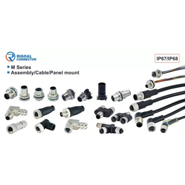 M12 Connecteur imperméable à l'eau IP67 IP68 mâle femelle 3-24 broches DIN IEC61076