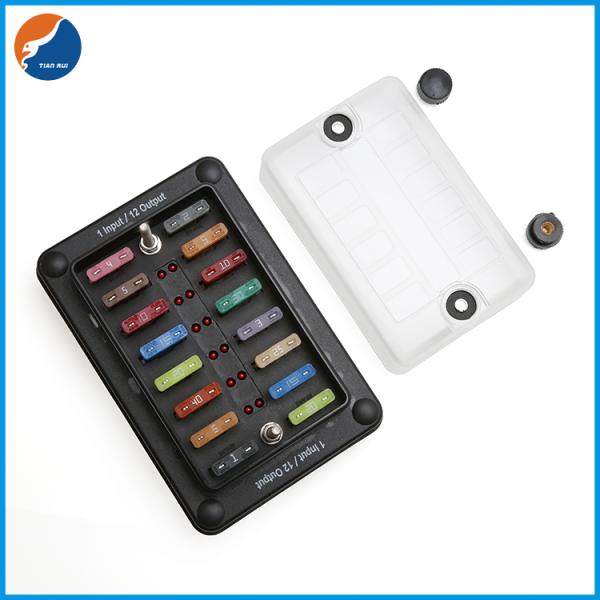 Патрон предохранителя выхода 6.3mm входного сигнала 12 яхты 1 шлюпки корабля терминальный пластиковый водоустойчивый с индикатором СИД