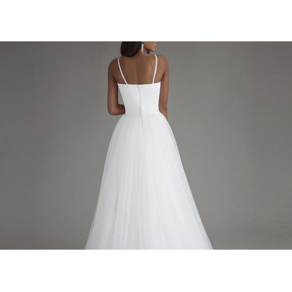 Sling White A Line Wedding Gowns Heart Shaped Satin Chest Back Zipper