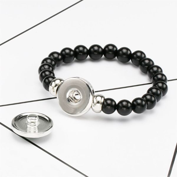 Sublimation Blank Black Stretchy Elastic Band Glass Bead Bracelet Country Flag Bracelet Palestine Lives Beaded Bracelet