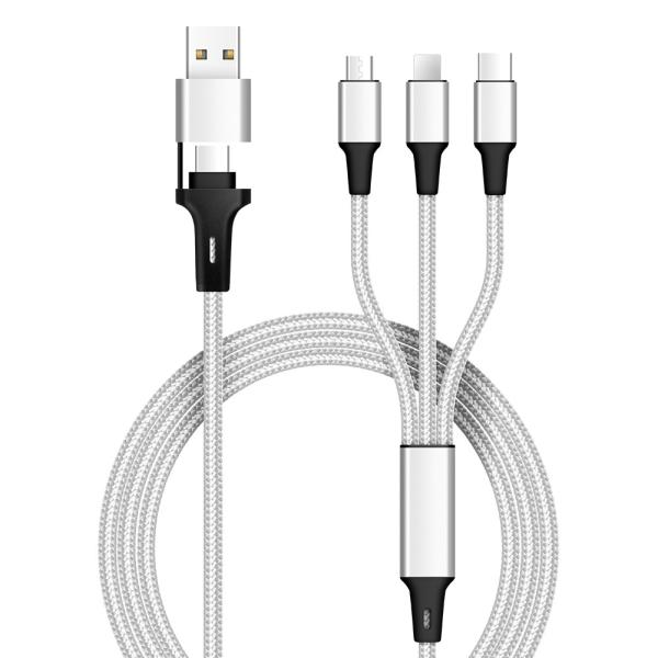 5 In 1 Braided Charging Cable 60W Output 480Mbps Transfer Customizable Length