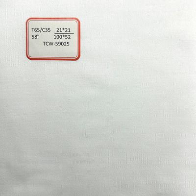 Bleached 100X52 Cotton And Polyester Blend Fabric 21S For School Uniform