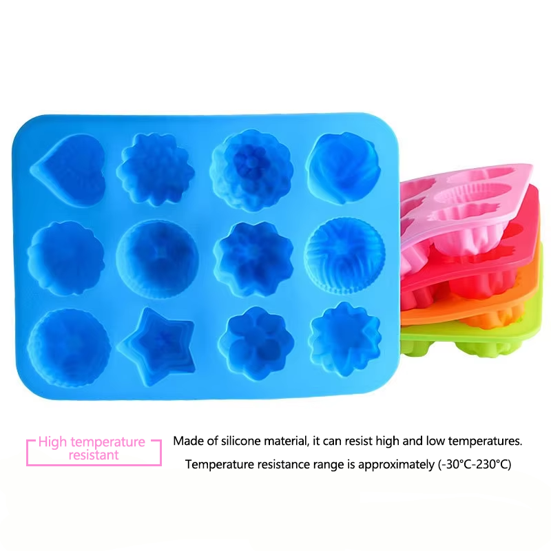 Cake Tools Silicone 12 Cavity Irregular Shape Cake Chocolate Mold Food Grade Eco-Friendly Easy Release Non Stick SHUXIN