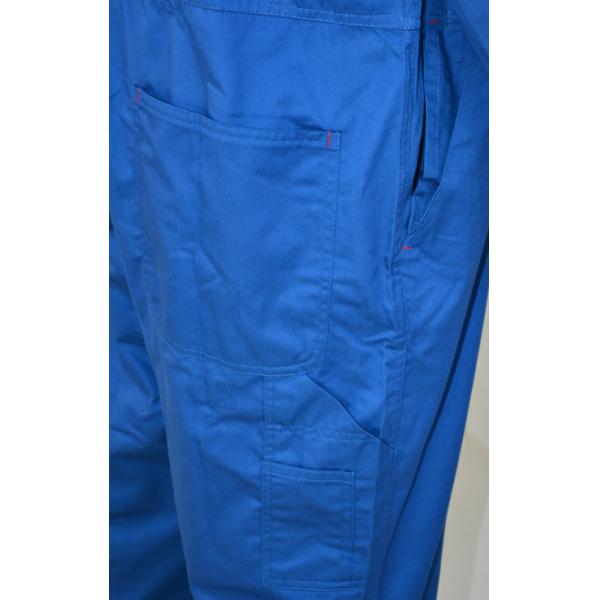 65% Polyester 35% Cotton Twill Mens Work Coveralls Mid Blue Raglan Sleeve