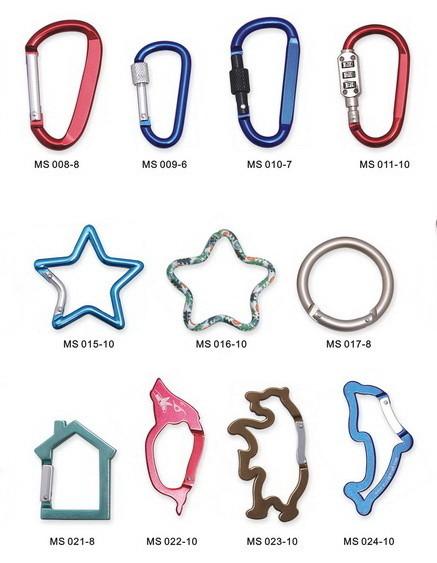 Eco Friendly Climbing Carabiner Clips,  Carabiner Key Ring Special Shaped