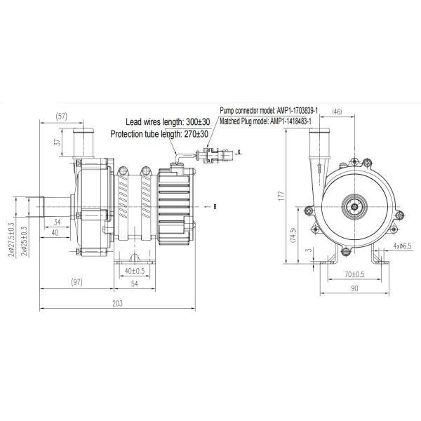 JUNQI  JP400S 24V 450W H=25m BLDC Electric Coolant Pump For Immersion-closed Data Center