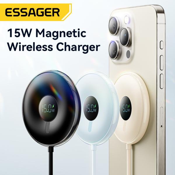 ESSAGER 15W Magnetic Phone Wireless Charger Digital Display ES-WC10