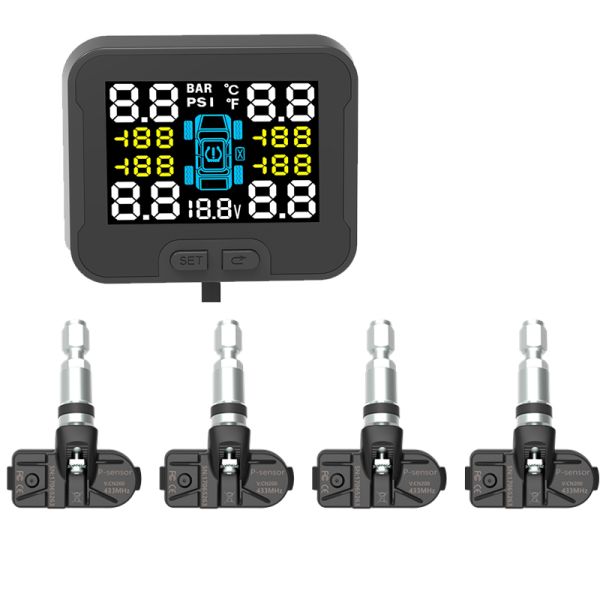 Aftermaket Lcd Display Car External Tire Pressure Monitoring System Tpms Sensor