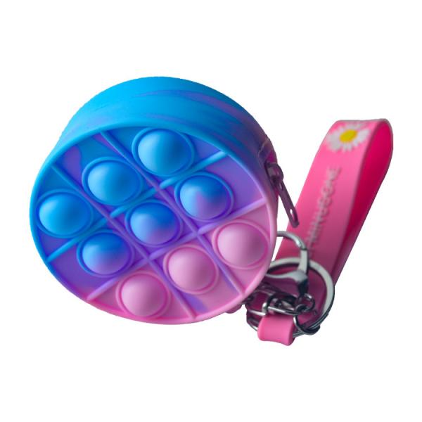 Stress Relief Silicone Coin Purse Push Pop Fidget Bag , Candy Color Fidget Sensory Toy