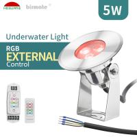 La basse tension a sous l'eau mené l'approbation de Rohs de la CE de contrôle externe de couleur des lumières 5W RVB d'étang