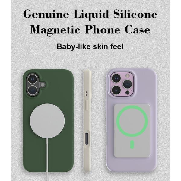 Magsafe Liquid Silicone Capa de teléfono móvil a prueba de agua para el iPhone 16 15