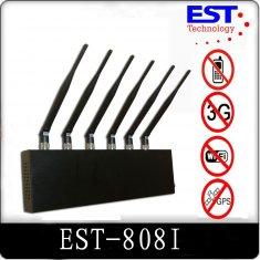EST-808I Cell Phone WIFI GPS Signal Jammer / Blocker With 6 Antenna