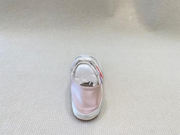 Women casual comfort sneakers satin shoes lace-up breathable with leather and low cut