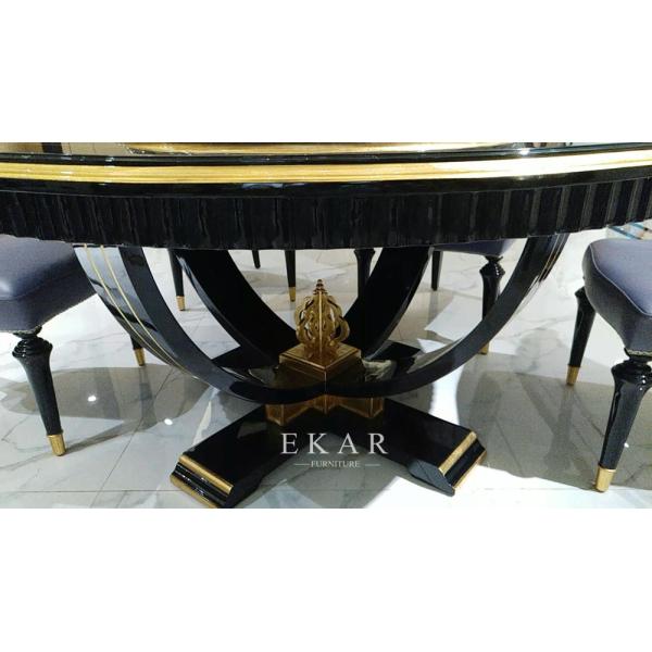Italian Luxury Round Dining Table With Rotating Centre