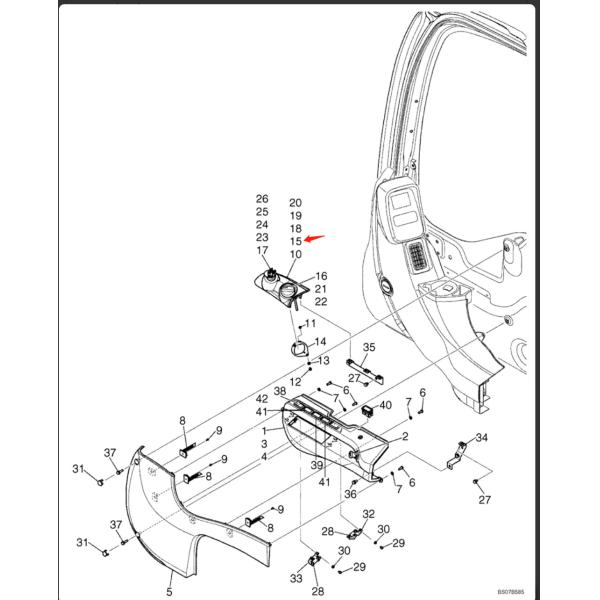 Аксессуары кабины YN17M01538F1 KOBELCO покрывают Assy для всего SK-8 типа модели