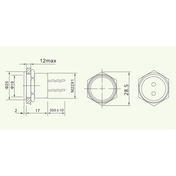 Переключатель касания зеленого Flathead провода 22mm 15cm мгновенный Piezo