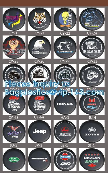 Custom Car Wheel Spare Wheel Cover Tyre, Spare Tire Cover, PVC, PU, Oxford, Nylon, Pajero Spare Tire Cover