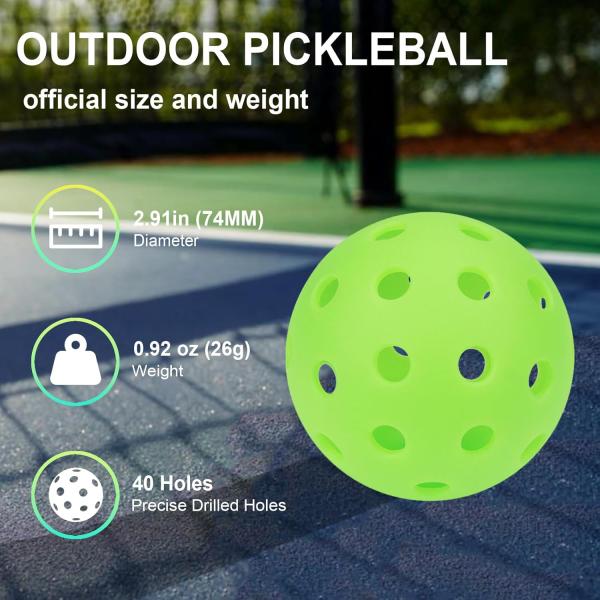 Logo Customized Logo Availabled Pickleball Ball Set for Outdoor Pickleball Accessories