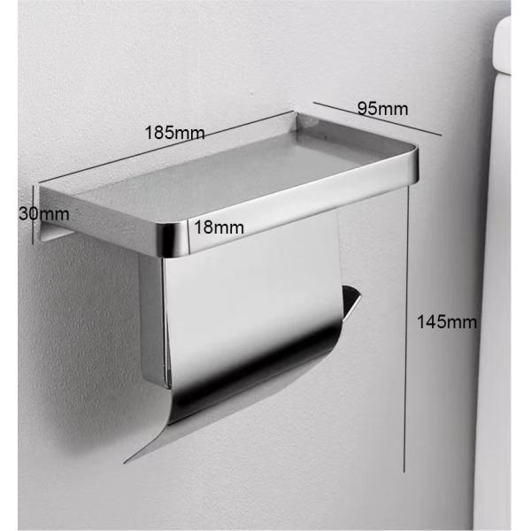Waterproof Wall Mounted Toilet Paper Holder , 304 Stainless Steel Toilet Tissue Dispenser
