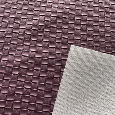 Eco Friendly Woven Pattern Synthetic PVC Leather Sheet 140cm Width