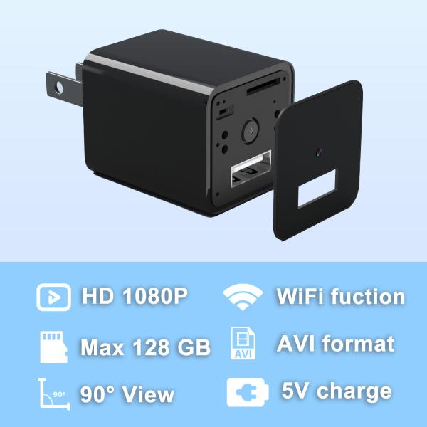 1080P HD Mini USB Wall Charger Hidden Spy Camera With Night Vision