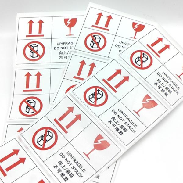 Papel impermeável oval de advertência estratificado lustroso da etiqueta do vinil das etiquetas BOPP da etiqueta
