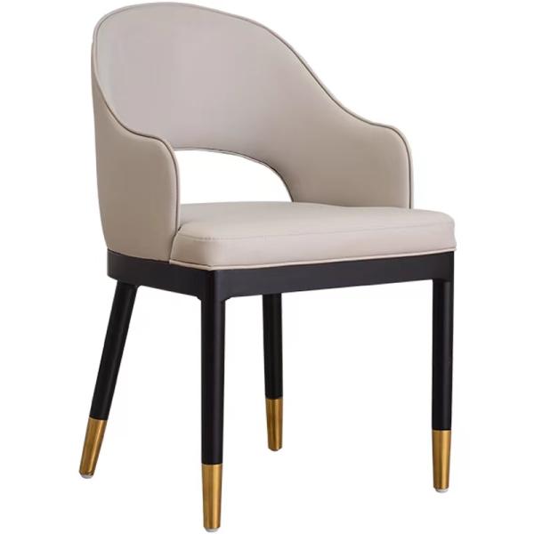 Custom Leather Solo Sofa Chair Four Feet Hotel Restaurant