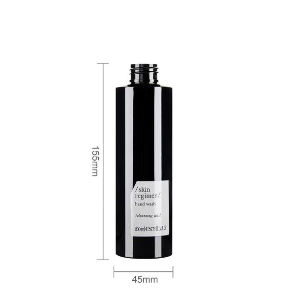O cosmético plástico do ANIMAL DE ESTIMAÇÃO engarrafa a amostra grátis do preto 200ML para o óleo de limpeza