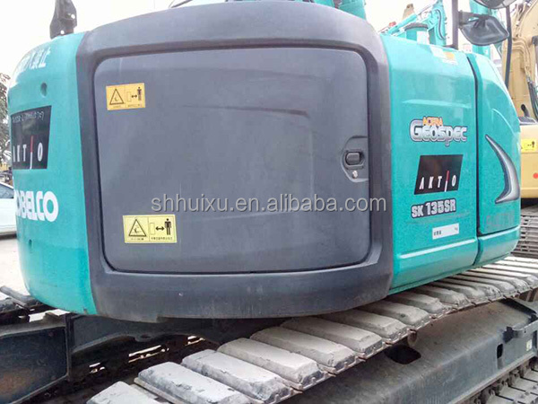 Green Kobelco 135 Used Kobelco Excavator Second Hand Crawler Excavator 13500kg