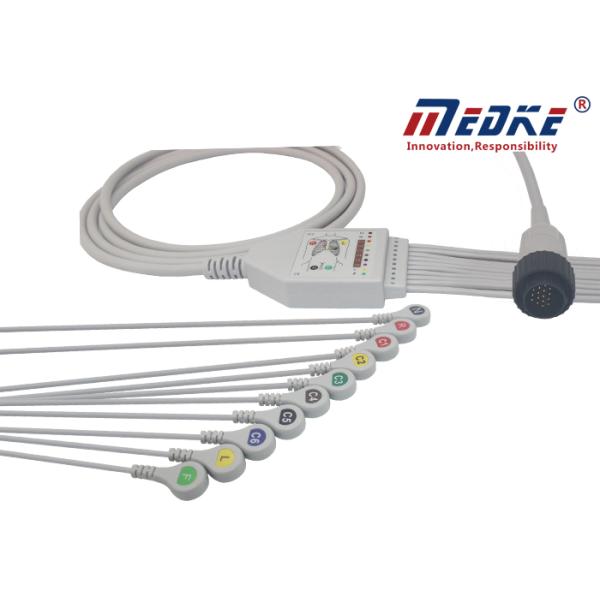 Зафиксированный щелкните 12 кабель машины Leadwires PC-104 Kenz EKG