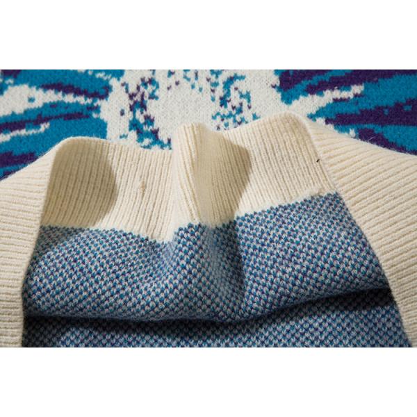 Men's Sunflower Custom V-neck Pullovers Sweater Knitted Vest Sleeveless Jacquard Jumpers