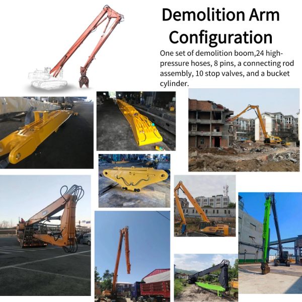 Excavator 16m Demolition Boom High Reach Arm and Boom Demolition Arm for 20-25T Excavator