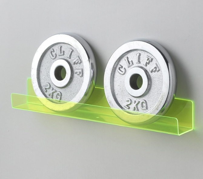 High Quality U-Shaped Transparent Acrylic Wall Shelf Single-Tier Fluorescent Display Storage Rack