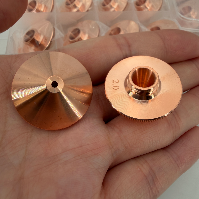 Premium D32 Laser Cutting Nozzle , High-Purity Copper Single & Double Layer Nozzle for Fiber Laser Cutting Machine , Chrome-Plated CNC Cutting Consumable
