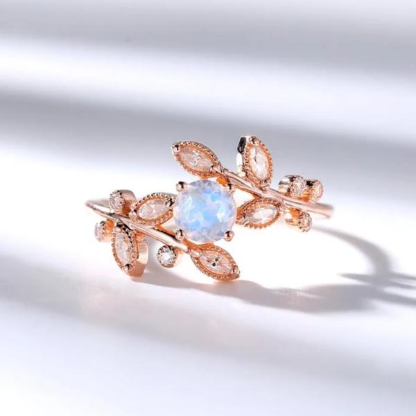 Decoration Match Natural Moonstone Ring 925 Sterling Silver Jewelry Ring