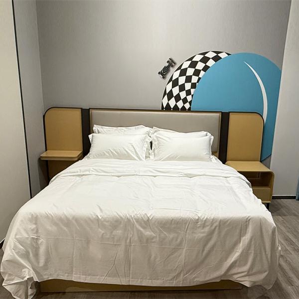 Juego de muebles de habitación de hotel personalizados de madera para hoteles de 3, 4 y 5 estrellas