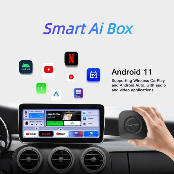 ABS PC Wireless CarPlay Adaptador para Toyota Mazda Volkswagen Peugeot Skoda KIA Android