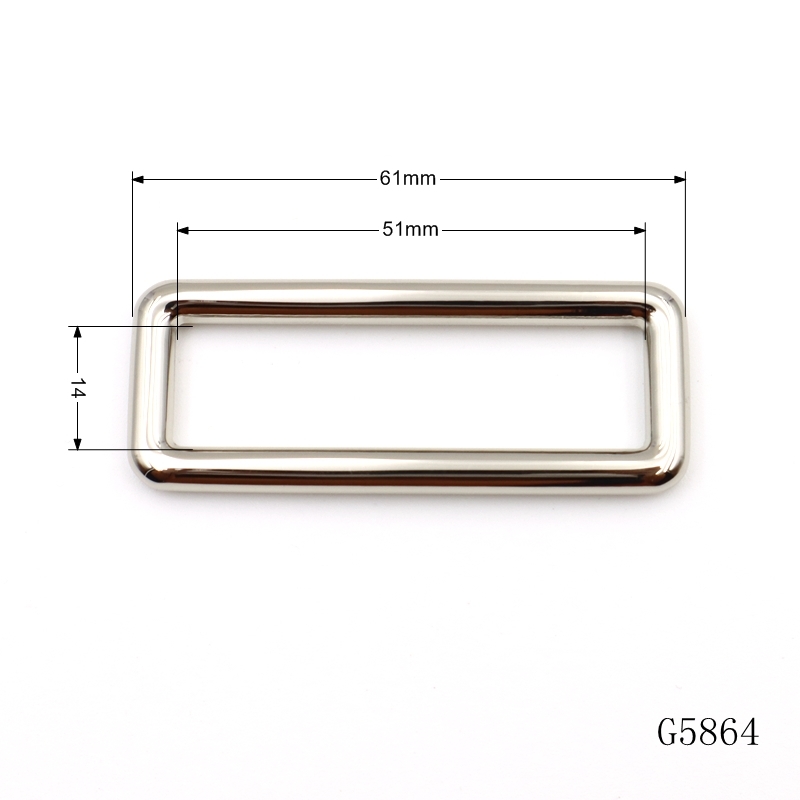Bag Accessories 51mm Bag Slider Buckle Metal Square Buckle Zinc Alloy Die Casting Frame Buckle Strap Adjuster 
