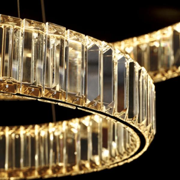 Titanium Gold Crystal Modern Pendant Light 265v Residential Anti Corrosion